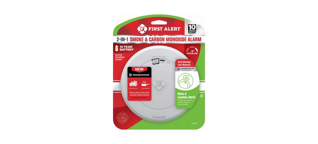 10 Year Battery-Powered Photoelectric Smoke and Carbon Monoxide Detector E882