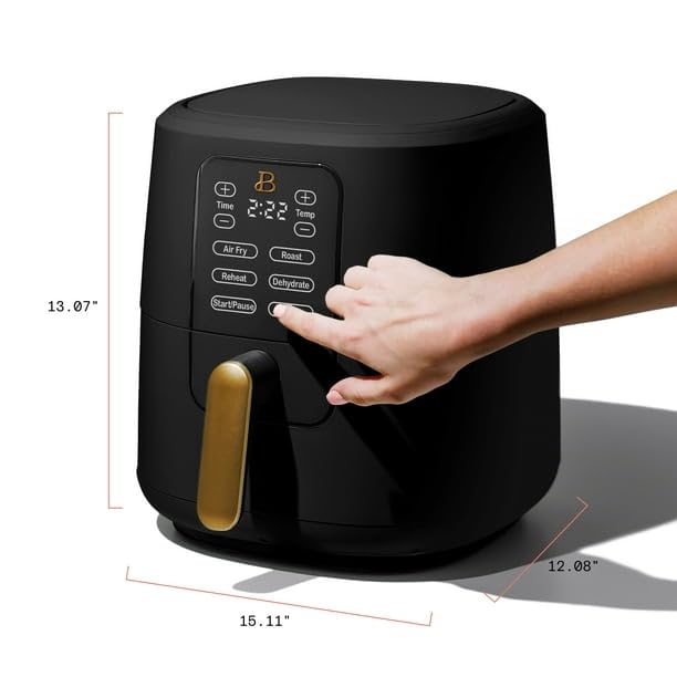 6 Qt Air Fryer with Touch-Activated Display, Black U18947