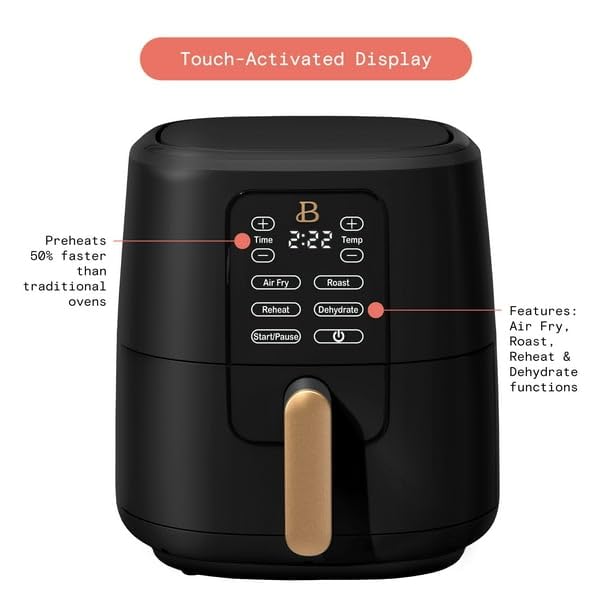 6 Qt Air Fryer with Touch-Activated Display, Black U18947