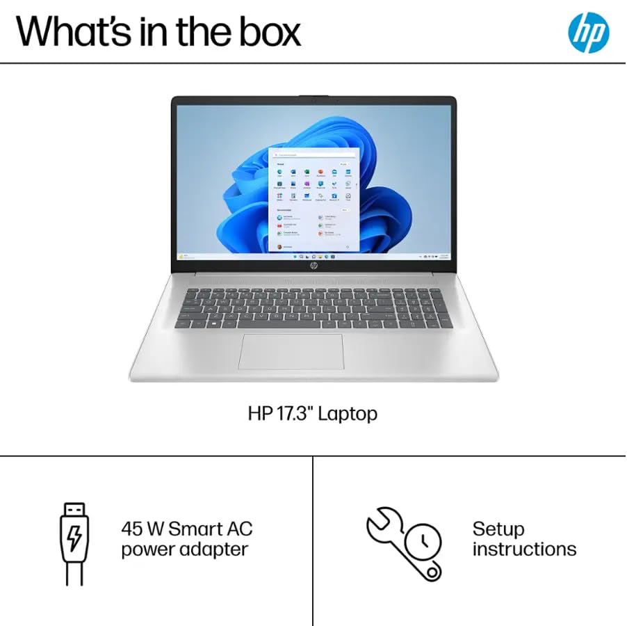 17.3" FHD Laptop, 16GB RAM, 1TB SSD, AMD Ryzen 5, Windows 11 Home, Silver B77339