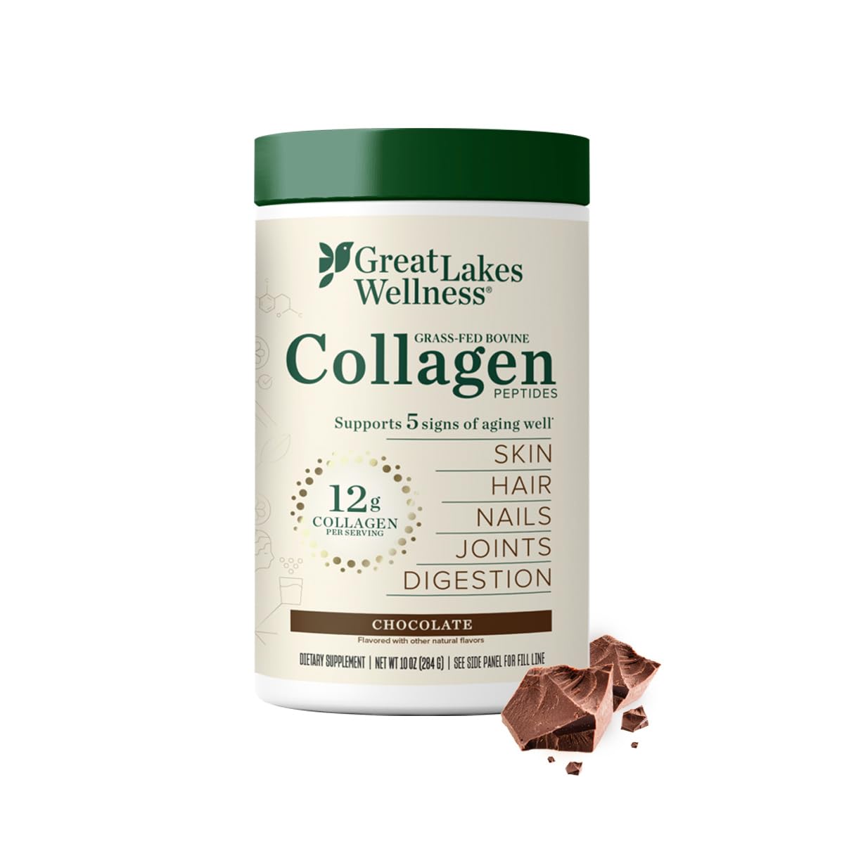 Collagen Peptides Powder, Chocolate, 10 oz F433922