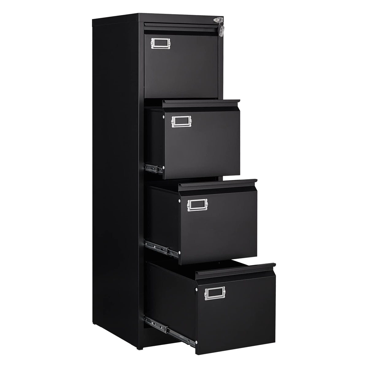 4 Drawer Metal Vertical File Cabinet with Lock W1971