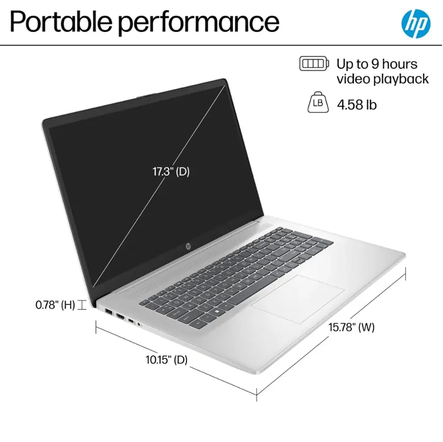 17.3" FHD Laptop, 16GB RAM, 1TB SSD, AMD Ryzen 5, Windows 11 Home, Silver B77339