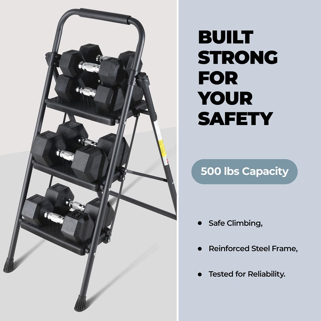 Folding Step Ladder with Anti-Slip Pedal O138723
