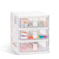White 3 Tier Small Desk Organizer with Drawer U855
