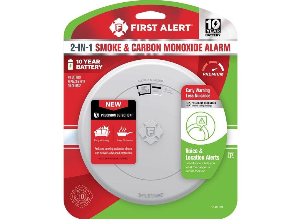 10 Year Battery-Powered Photoelectric Smoke and Carbon Monoxide Detector E882