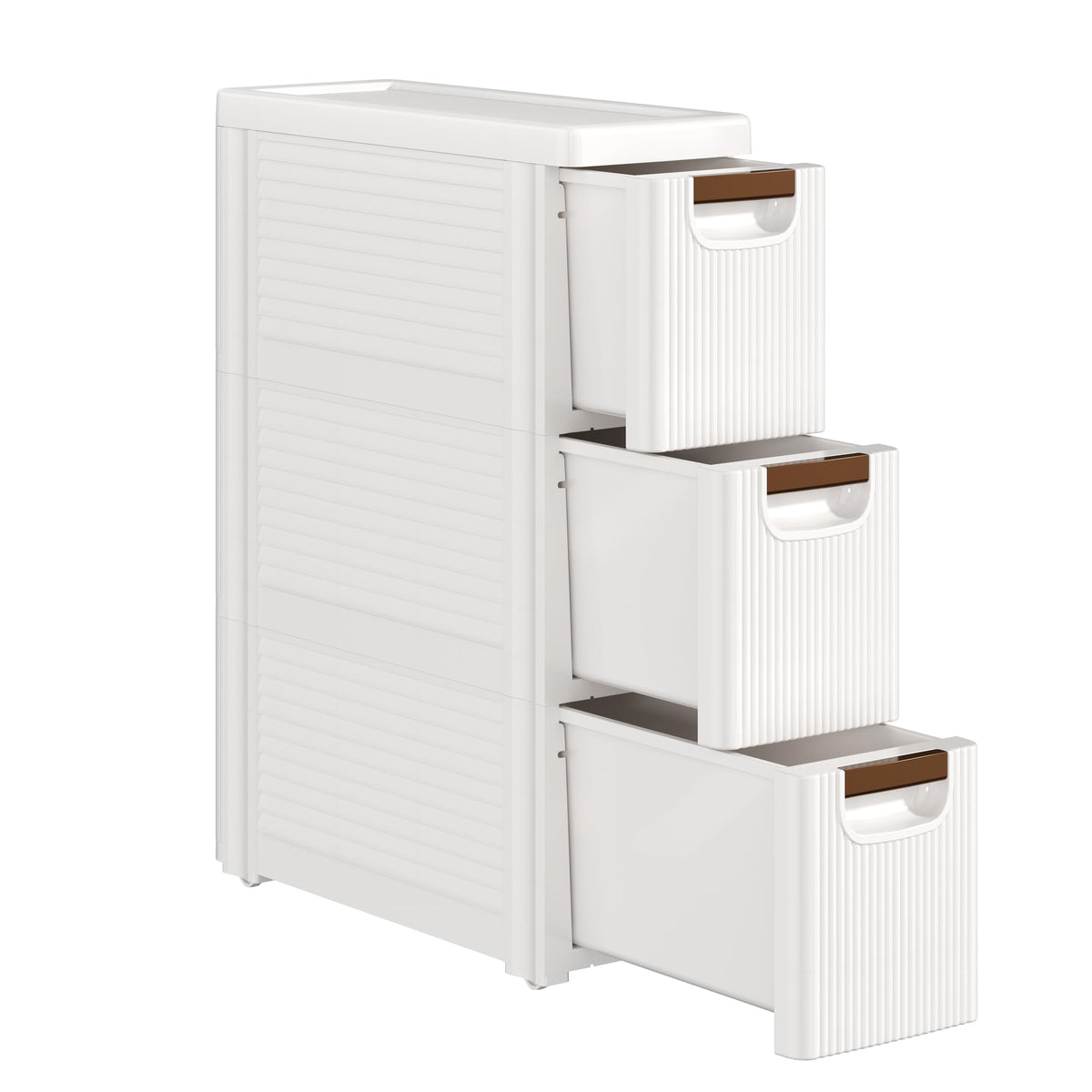 3 Drawer White Rolling Storage Cabinet T784