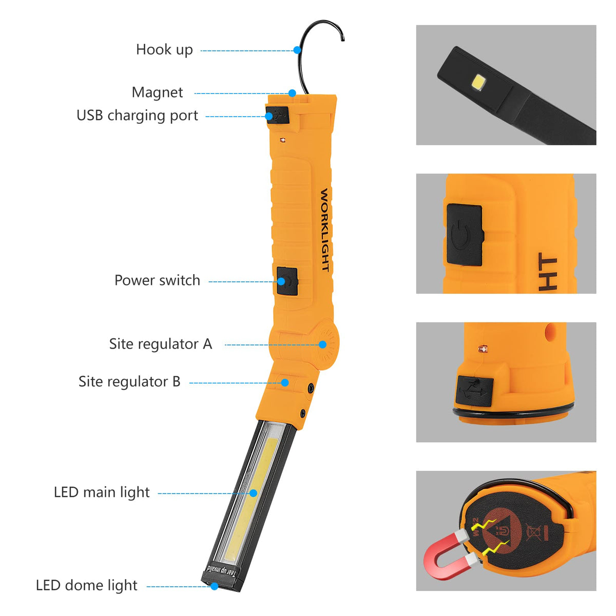 3 Pack Rechargeable LED Work Lights with Magnetic Base B291980