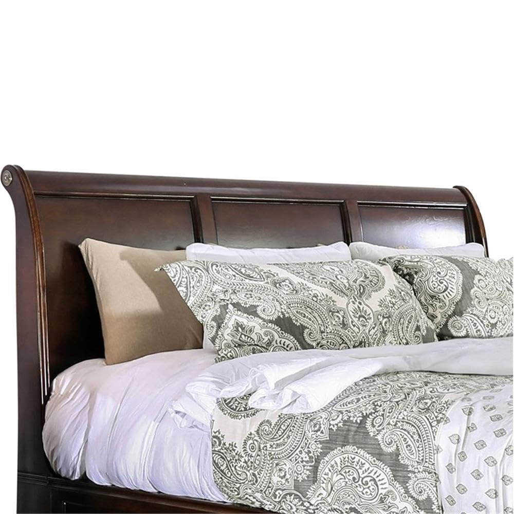 Brown Cherry California King Storage Bed F89495