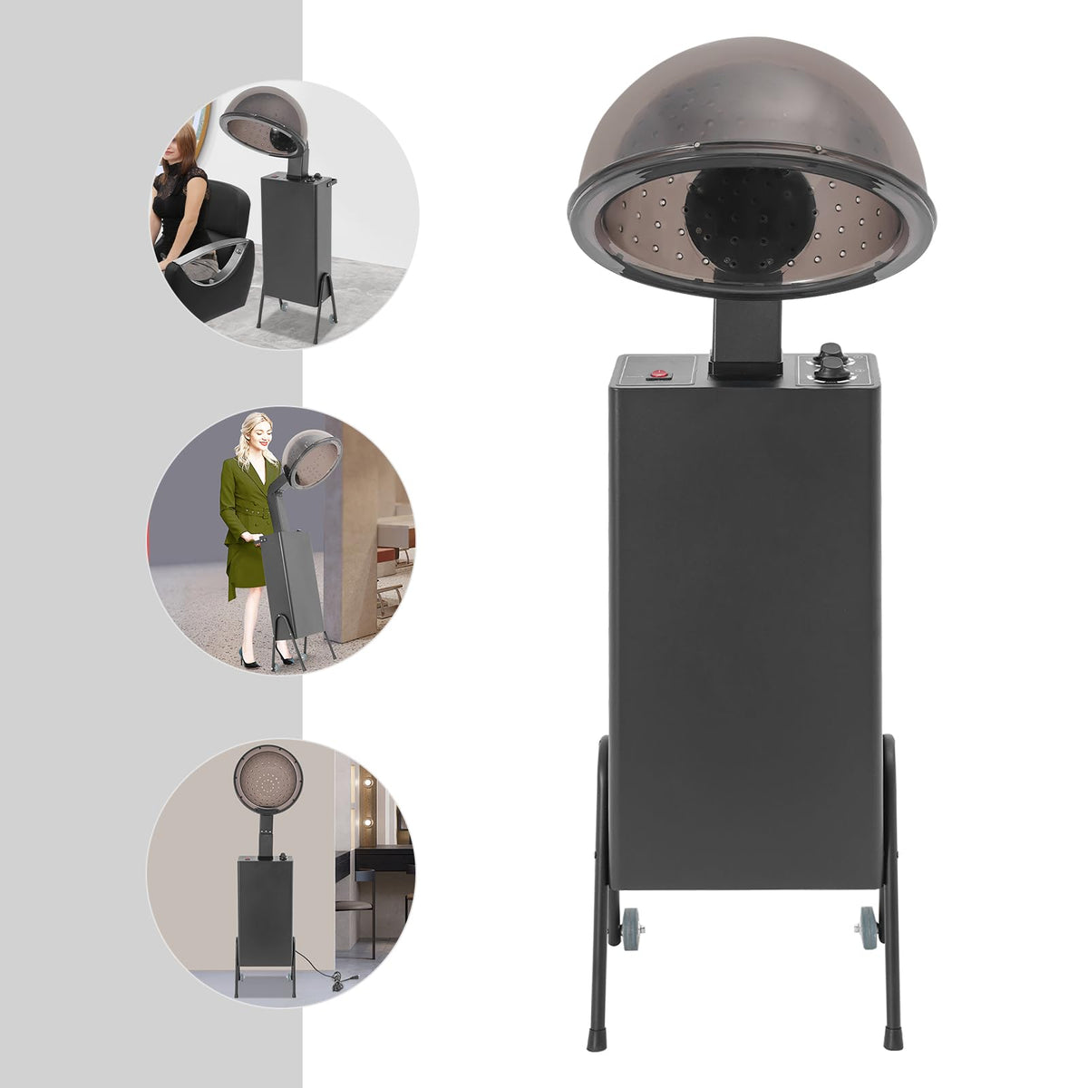 Black 1200w Hooded Hair Dryer with Timer D8708