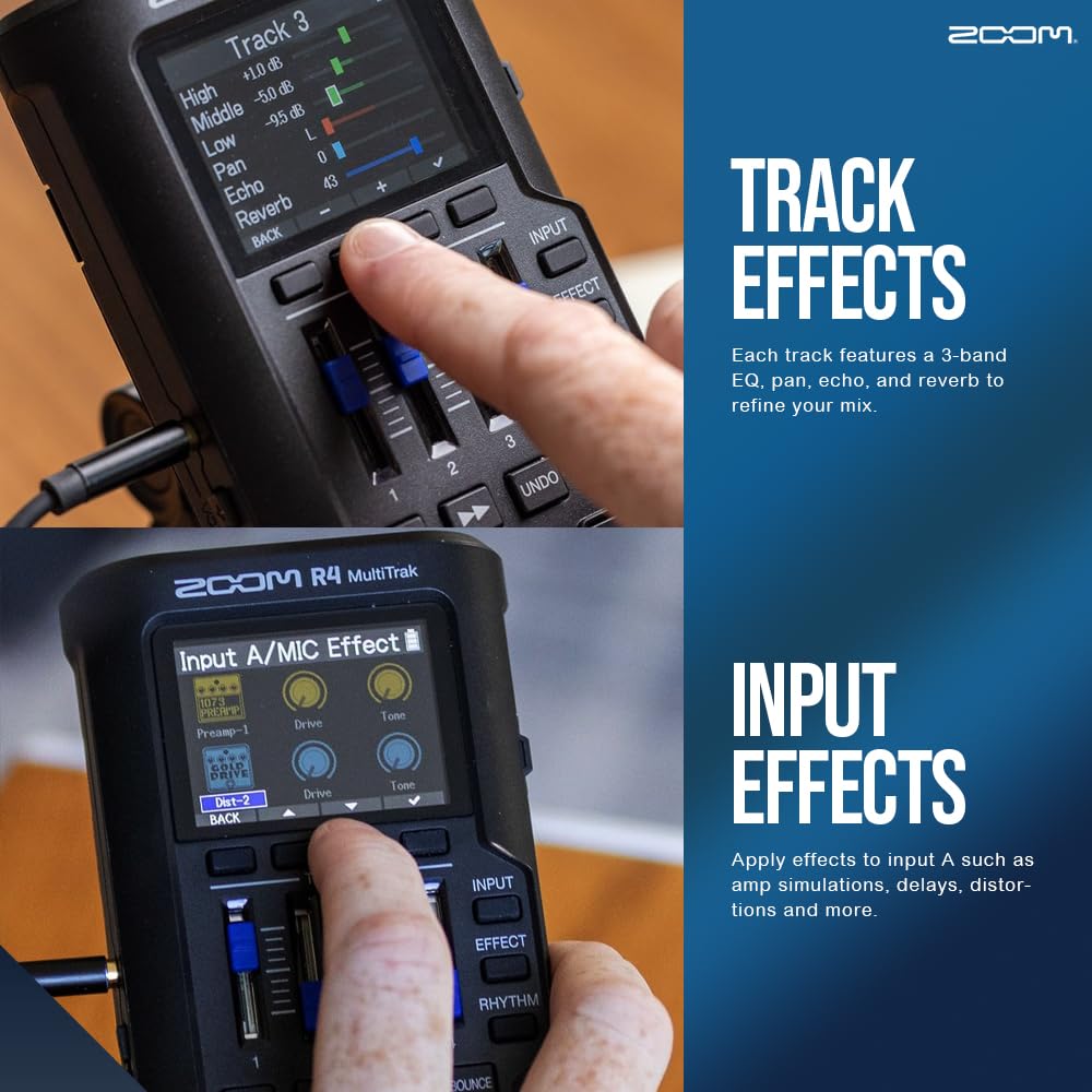 32-Bit Float 4-Track Recorder with Dual XLR/TS Inputs and Built-In Mic A86633