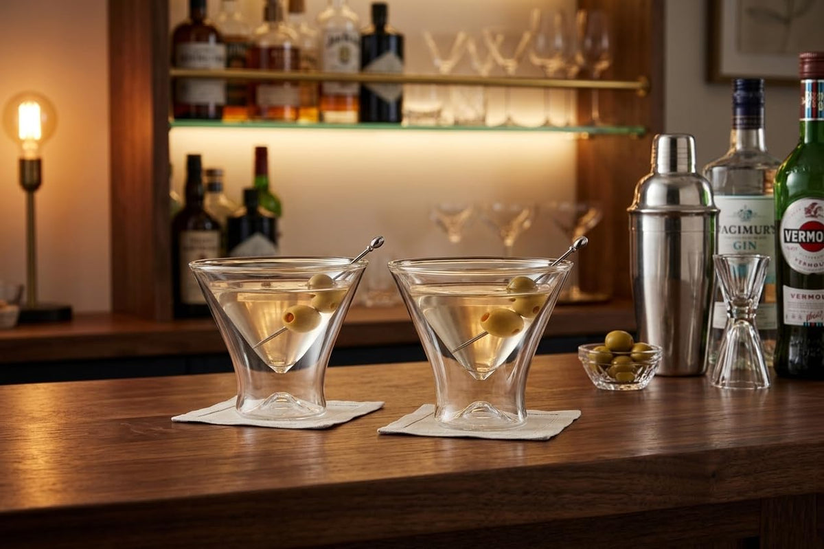 Double Wall Borosilicate Martini Glasses Set of 2 G6458