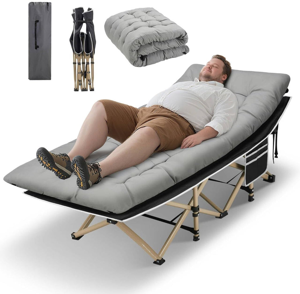 Folding Camping Cot with Mattress and Carry Bag G488782
