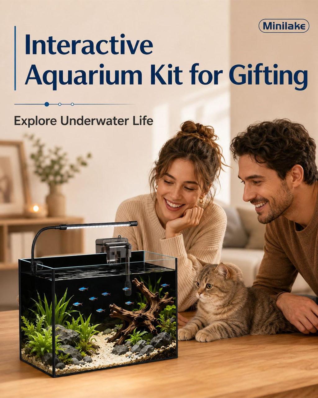 5 Gallon Rimless Glass Aquarium Starter Kit N526