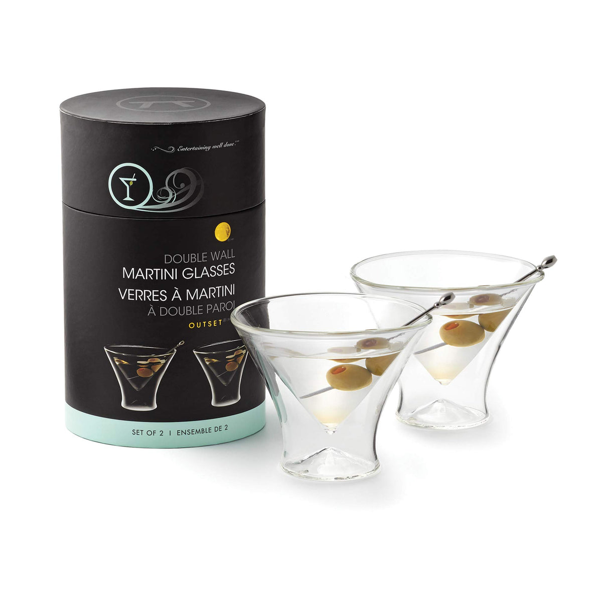 Double Wall Borosilicate Martini Glasses Set of 2 G6458