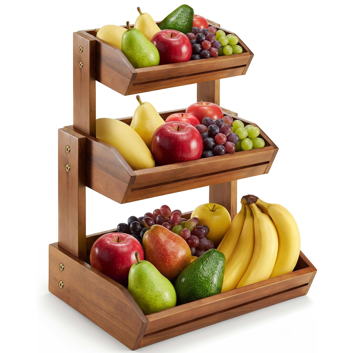 3 Tier Acacia Wood Fruit Basket M9994