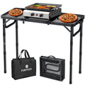 Folding Grill Table 3ft 3 Adjustable Heights Black C85820