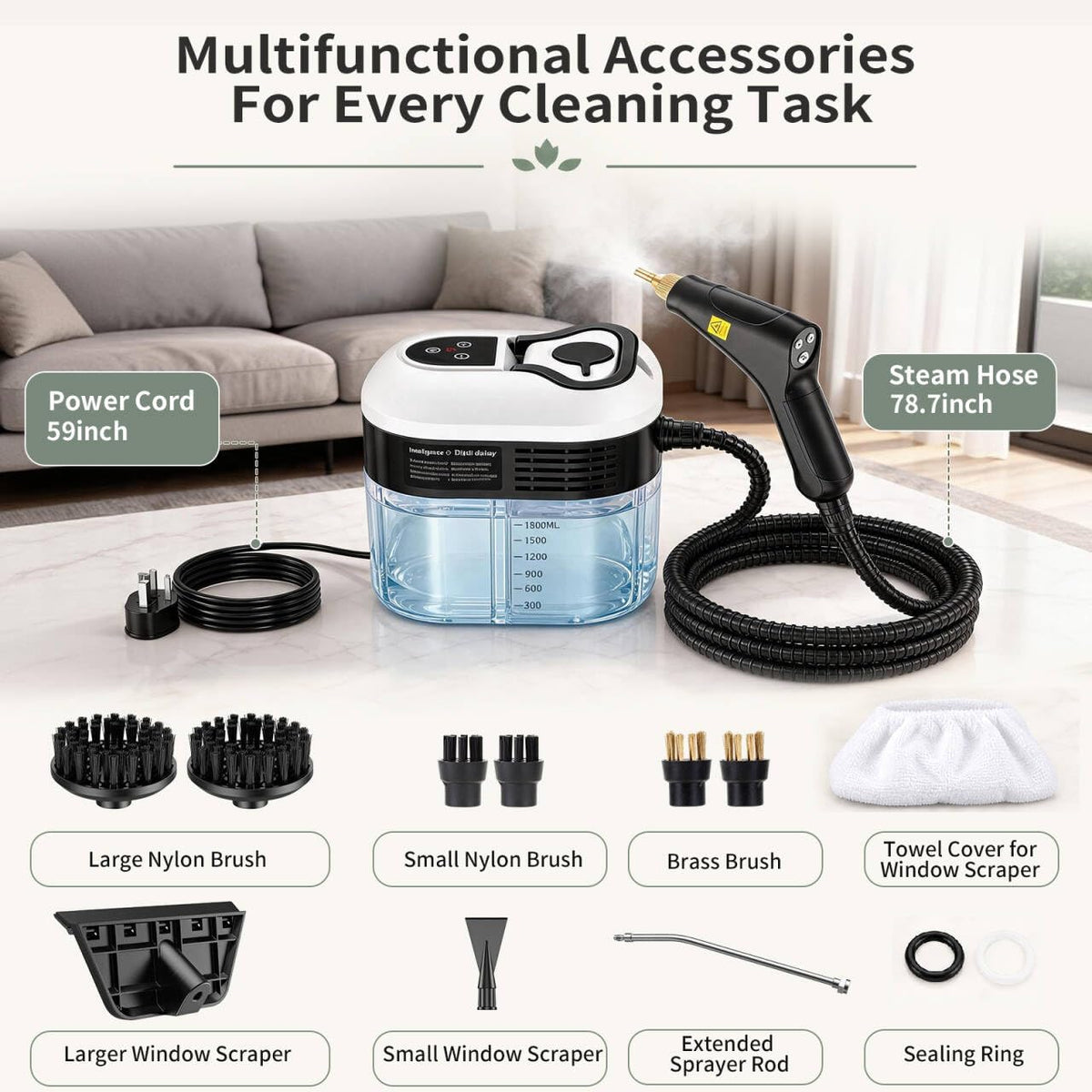 1.8L Pressurized Steam Cleaner Q842