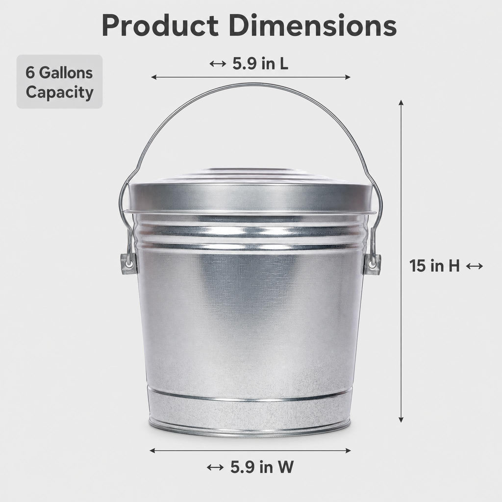 6-Gallon Galvanized Steel Utility Pail Y71405