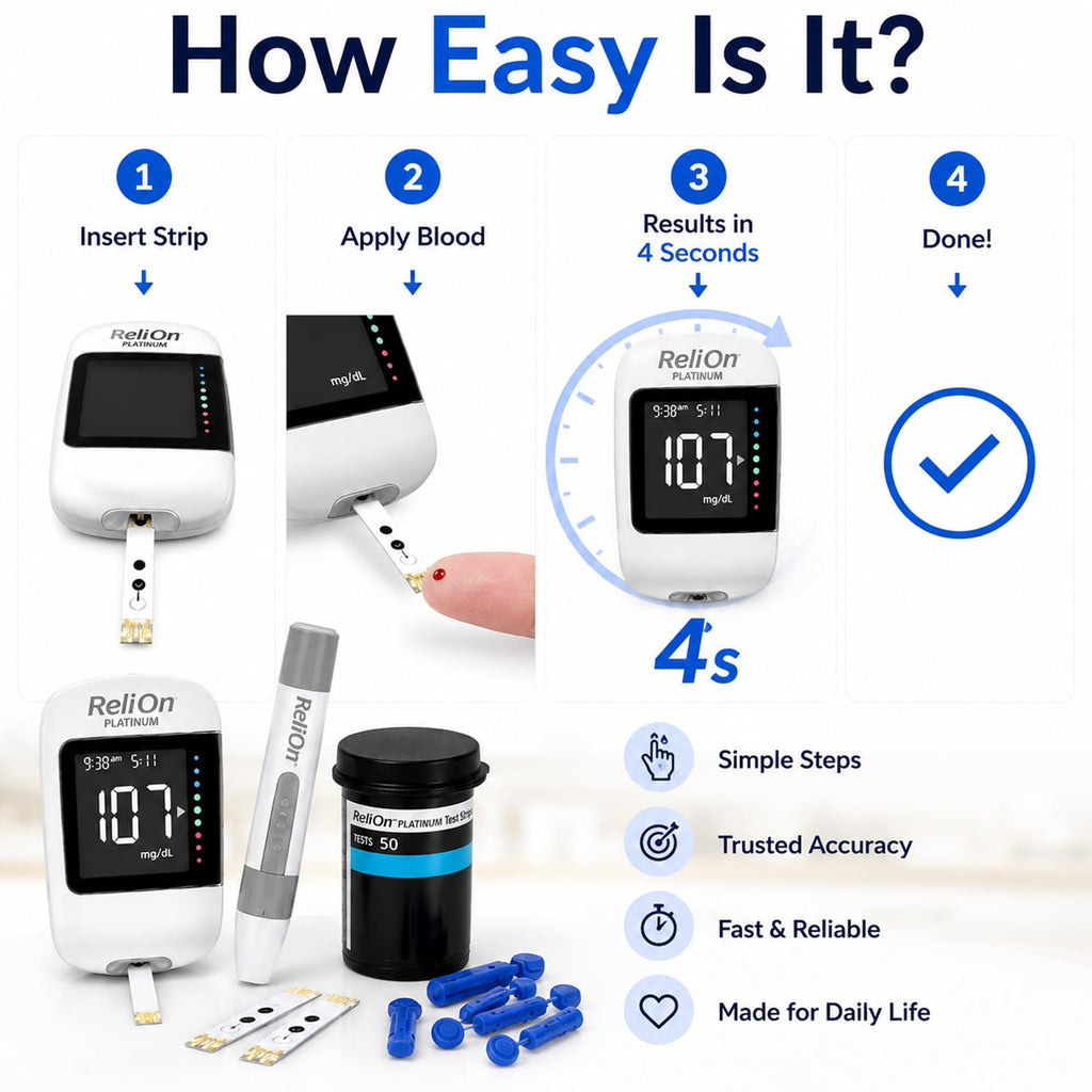 Blood Glucose Monitor Kit with 50 Test Strips C536