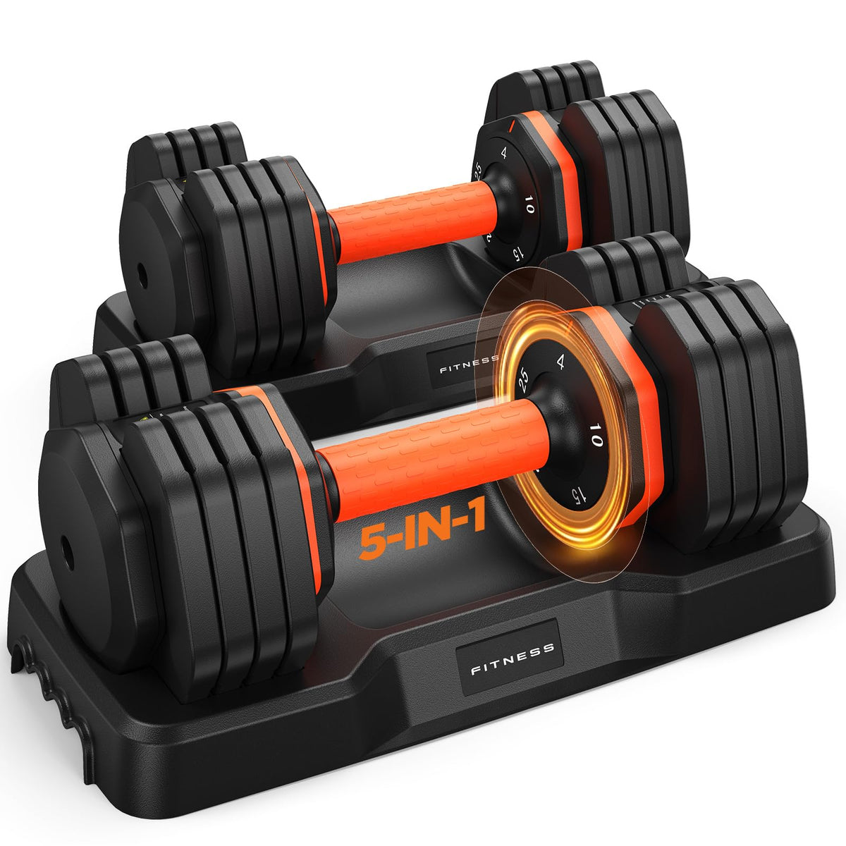 Adjustable Dumbbell Set of 2 with Storage Box Q84274