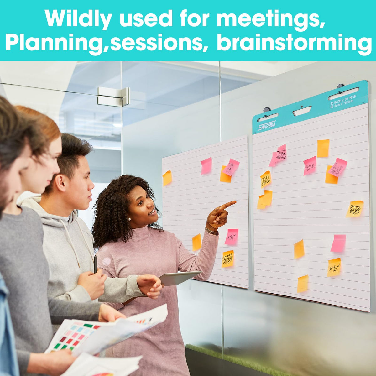 Self-Stick Flip Chart Paper, 25 x 30 inch, 4 Pads, 120 Sheets T826
