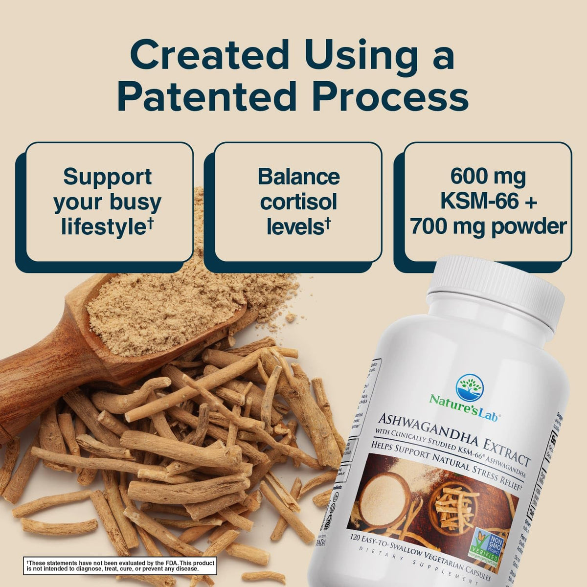 Extra Strength Organic Ashwagandha Root Extract 120 Ct T849
