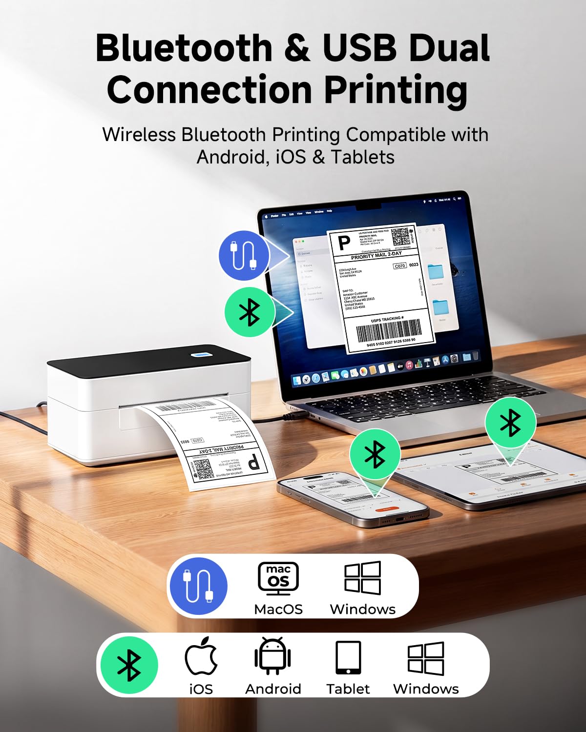 Bluetooth 4x6 Thermal Label Printer X86407