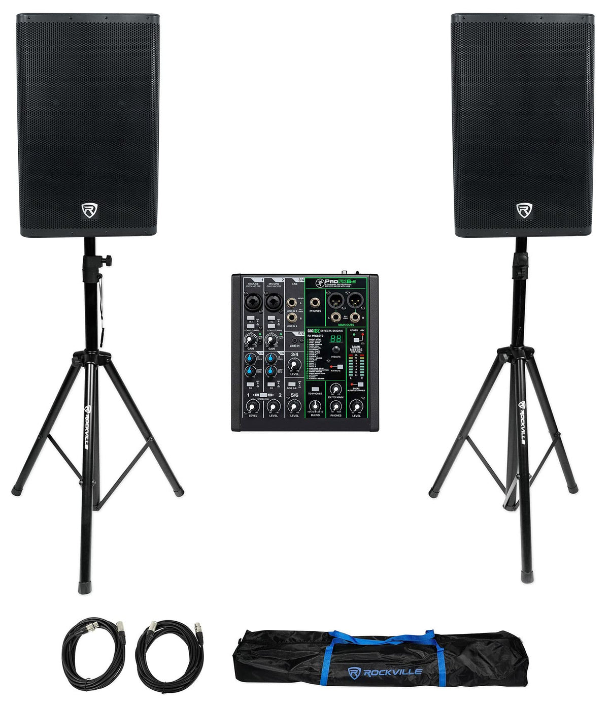 15" Active DJ Speaker Pair with Mixer G7851