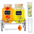 2-Pack 1 Gallon Glass Drink Dispensers with Spigot O255205