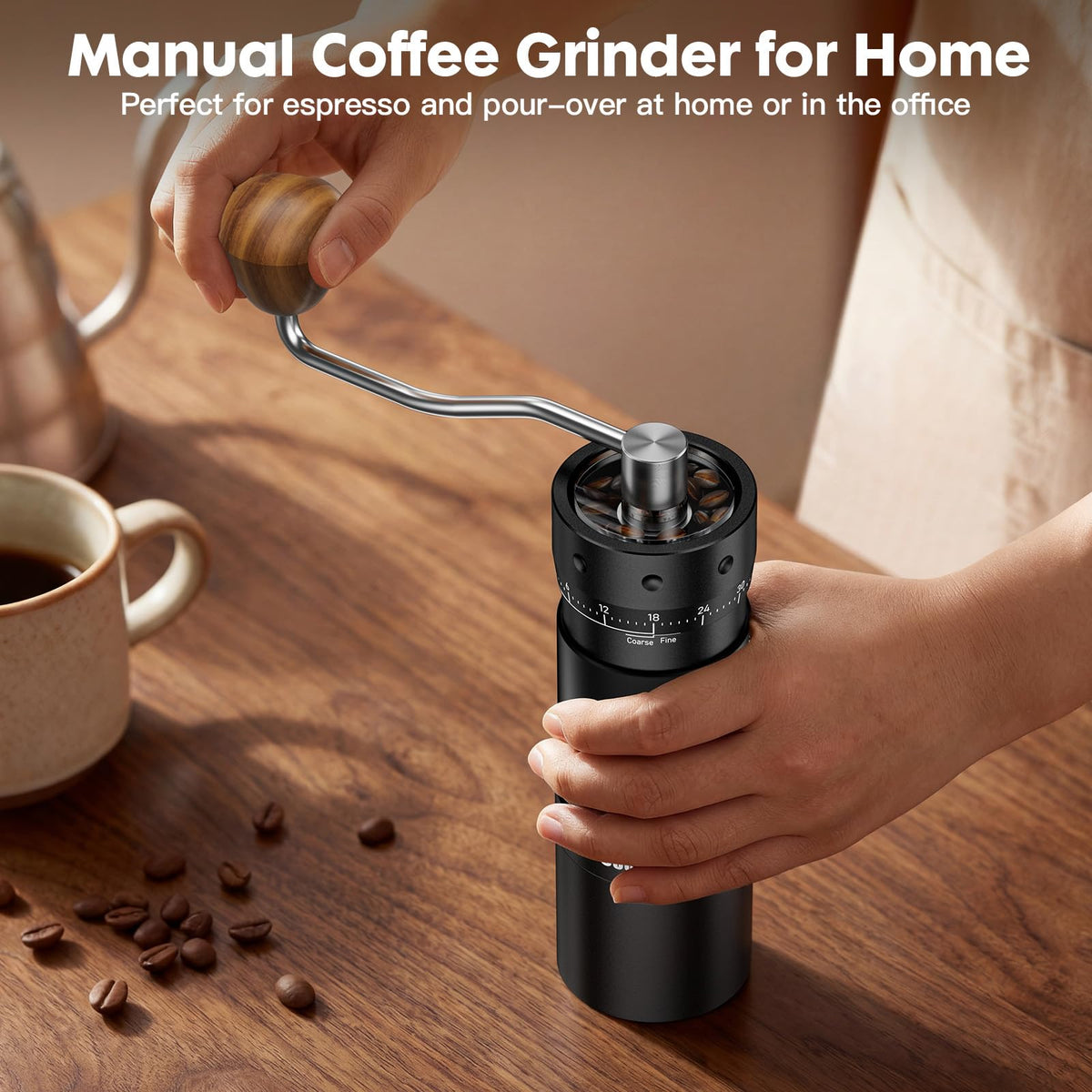 Manual Coffee Grinder 25g Capacity Aluminum Body K3717