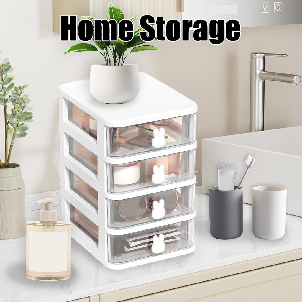 White 3 Tier Small Desk Organizer with Drawer U855