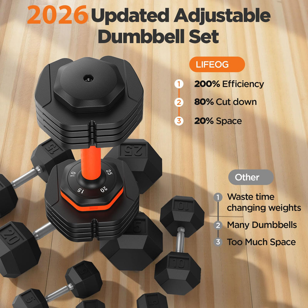 Adjustable Dumbbell Set of 2 with Storage Box Q84274