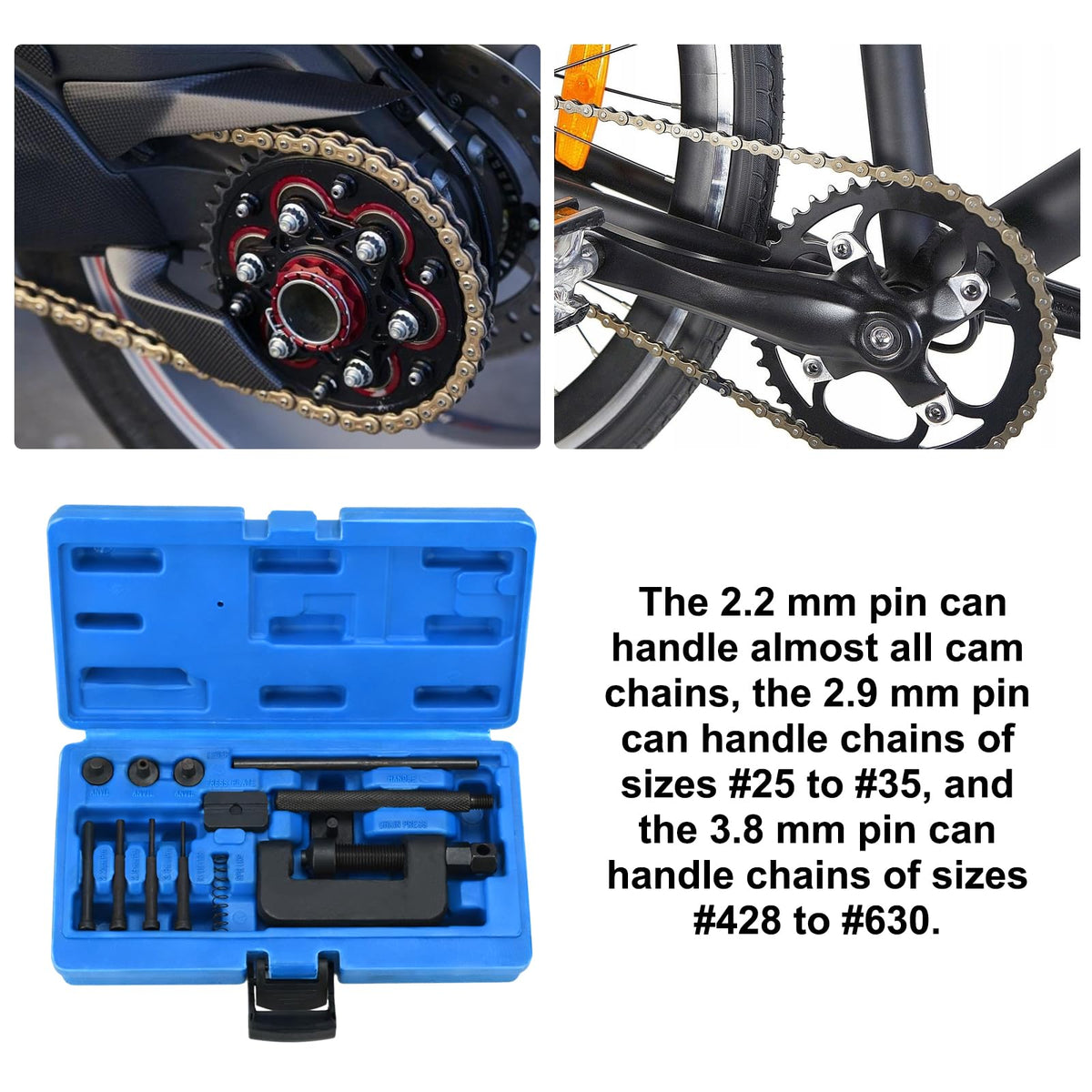 13-Piece Motorcycle Chain Breaker Tool Kit with Carrying Case P23608