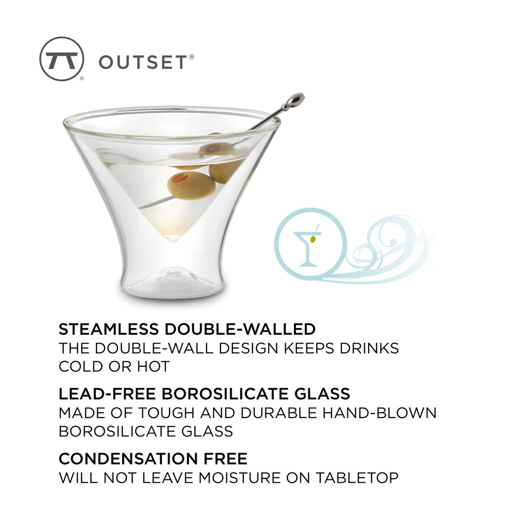 Double Wall Borosilicate Martini Glasses Set of 2 G6458