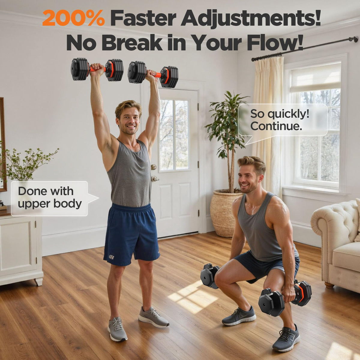 Adjustable Dumbbell Set of 2 with Storage Box Q84274