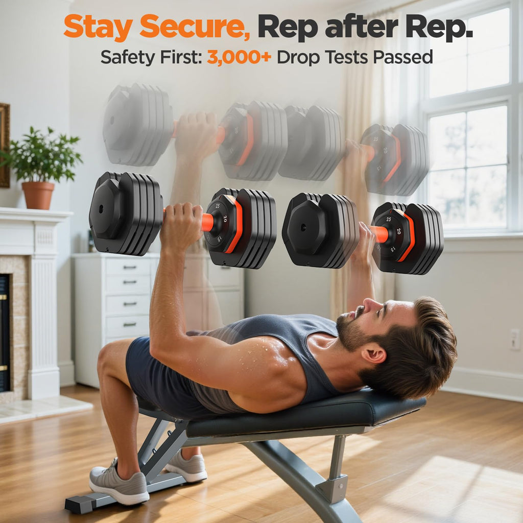 Adjustable Dumbbell Set of 2 with Storage Box Q84274