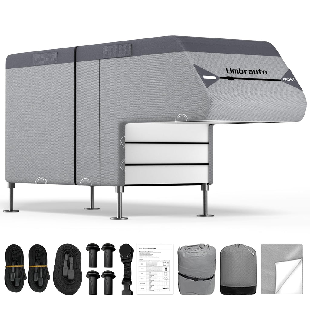 7-Layer Anti-Tear Truck Camper Cover with Gutter Cover A571