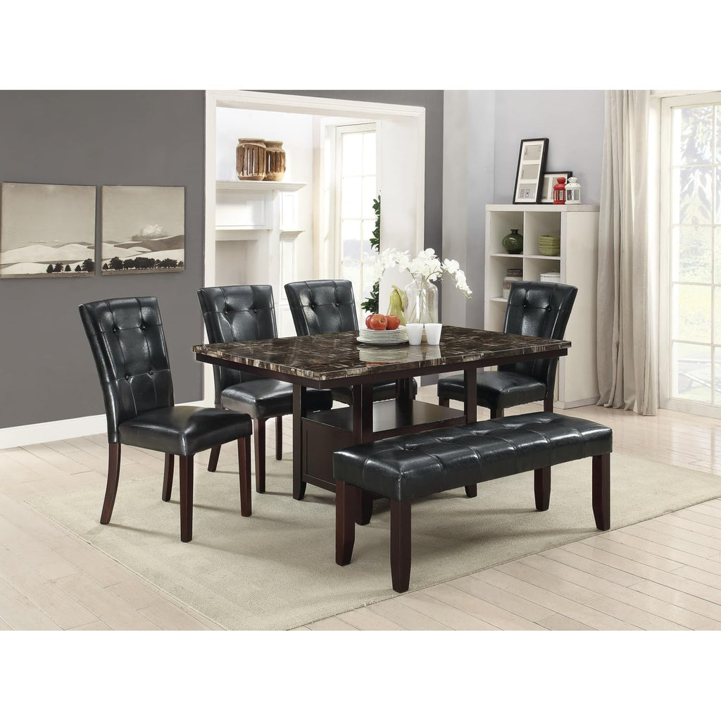 Black Faux Leather Tufted Parson Chairs Set of 2 V8786