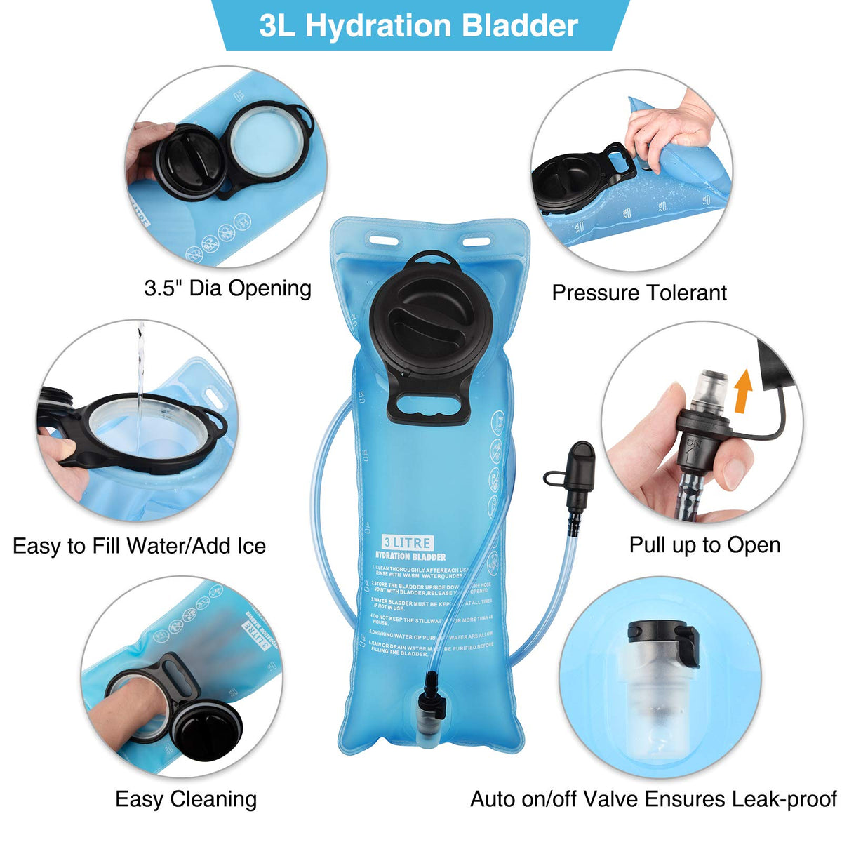 Hydration Backpack with 3L Water Bladder Q9312