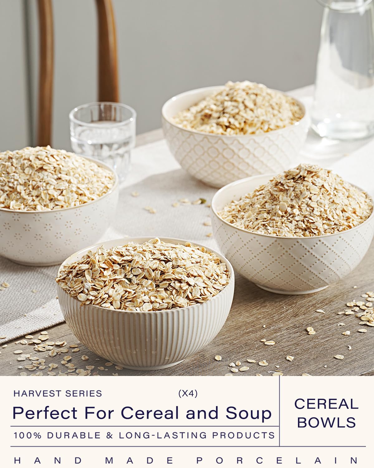 Ceramic Soup Bowls Set of 4 6.1 inch 30 oz F591