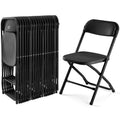 Folding Chairs Set of 10, 330lbs Heavy Duty Plastic Stackable Chairs, Portable Foldable Indoor Outdoor Chairs for Party, Camping, Patio & Events, Black Q2751
