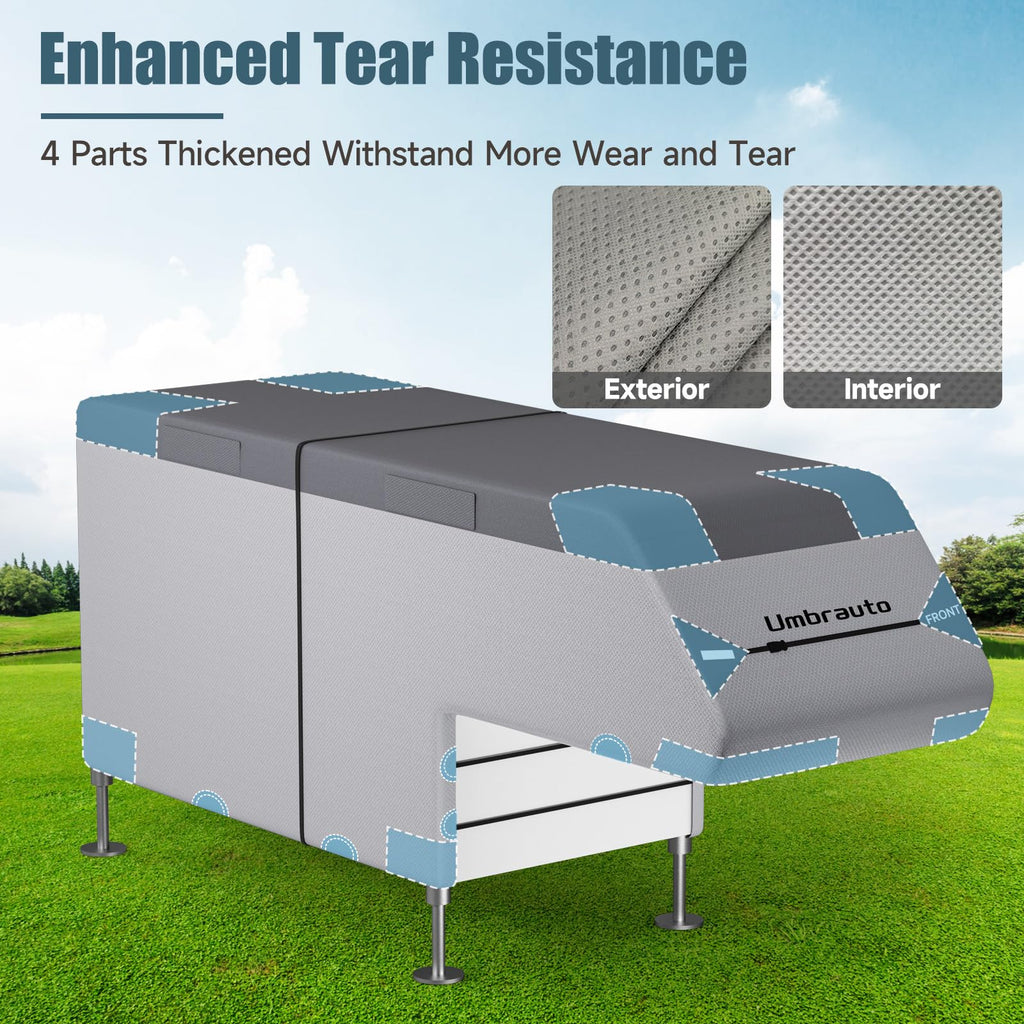 7-Layer Anti-Tear Truck Camper Cover with Gutter Cover A571