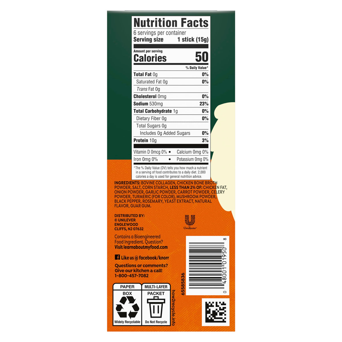 Chicken Bone Broth Instant Powder Mix Packets, 6 Count U5602