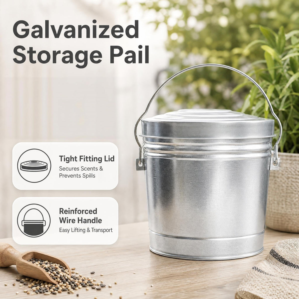 6-Gallon Galvanized Steel Utility Pail Y71405