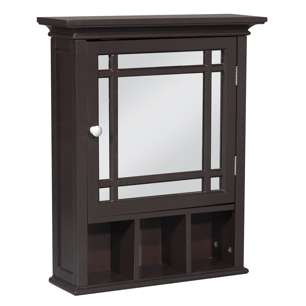Espresso Wooden Over the Toilet Bathroom Medicine Cabinet with Mirror P541447