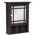 Espresso Wooden Over the Toilet Bathroom Medicine Cabinet with Mirror P541447