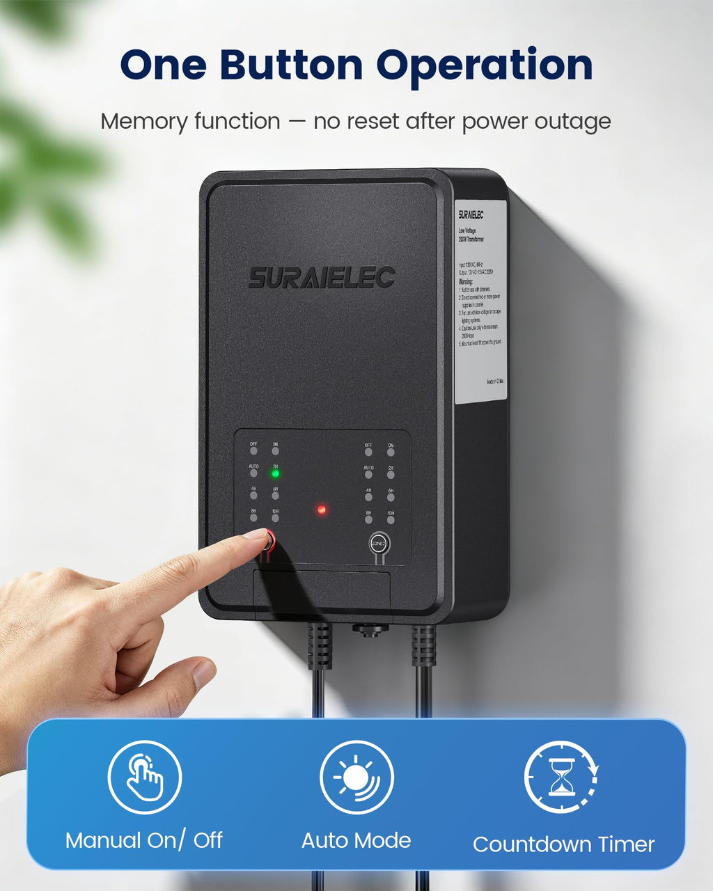 200W Low Voltage Landscape Transformer with Timer G347