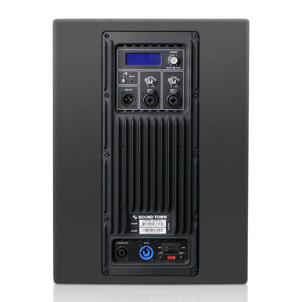 Dual 8" 2000W Powered PA Subwoofer with Speaker Output N3584