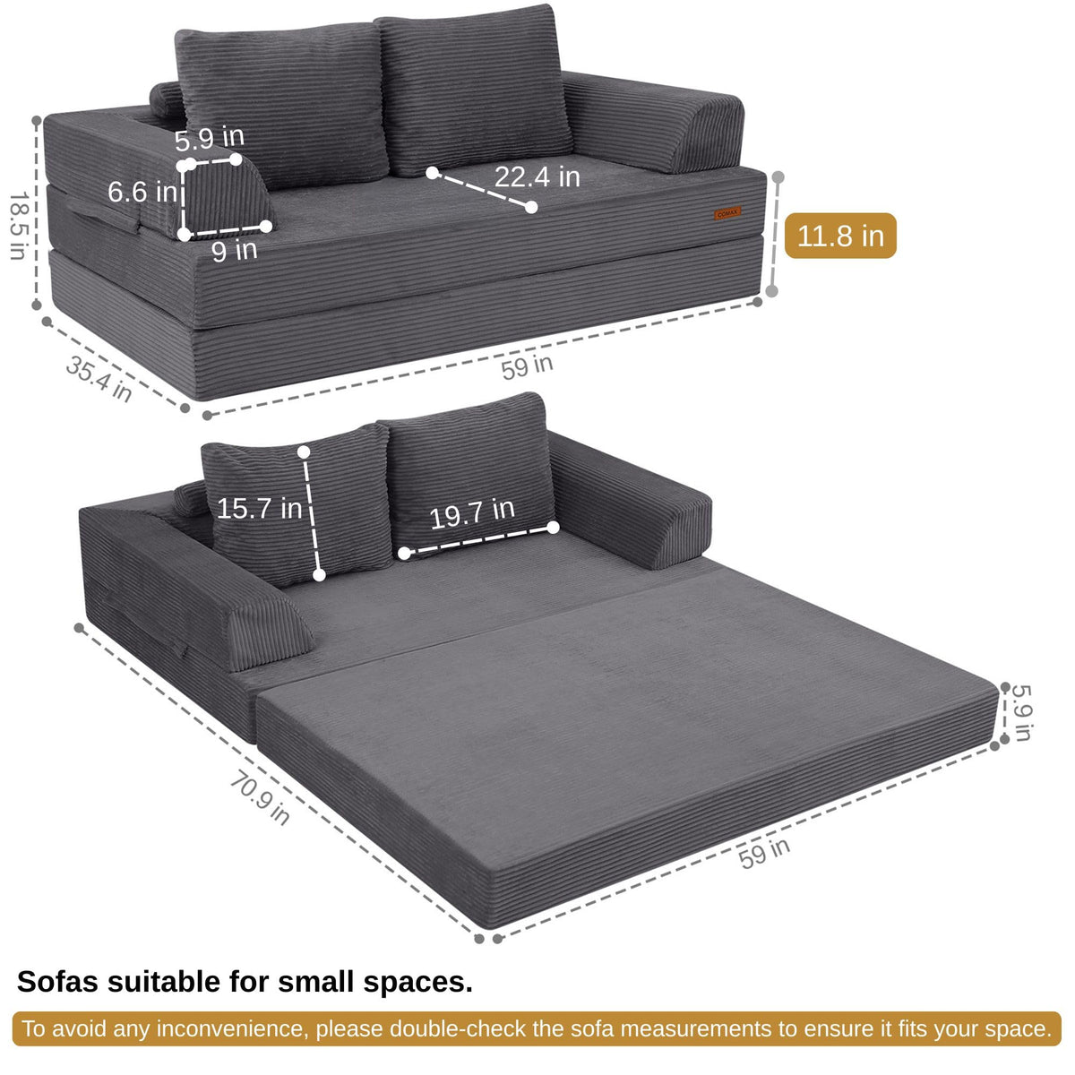 Convertible Futon Sofa Bed F202